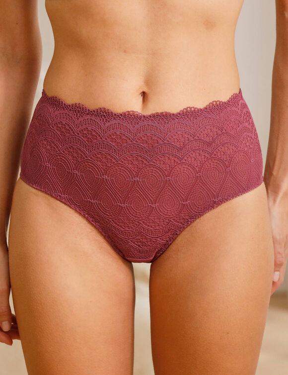 Tailleslip in kant en microvezel Orellana - set van 2 (pruim) Tailleslip in kant en microvezel Orellana - set van 2 (pruim)